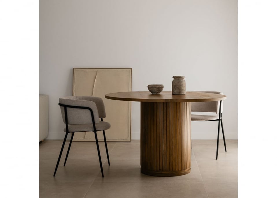 Mesa de Jantar em Madeira de Mangueira (Ø120 cm) Analis