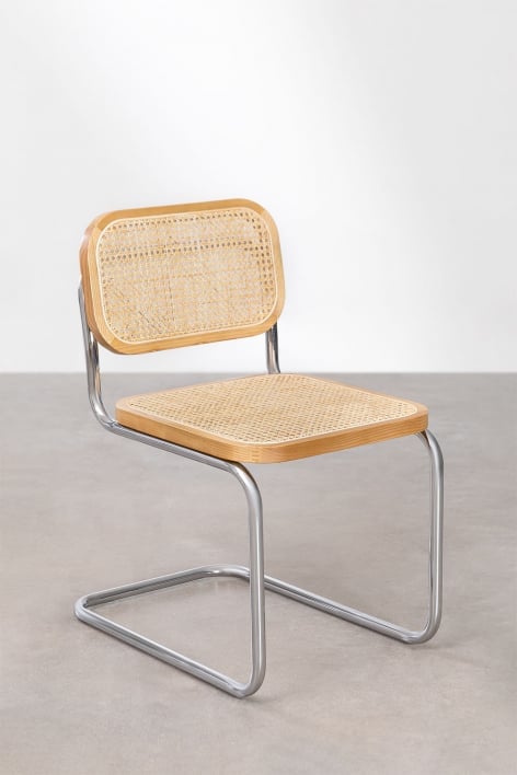 Pack de 2 cadeiras de jantar em rattan Tento