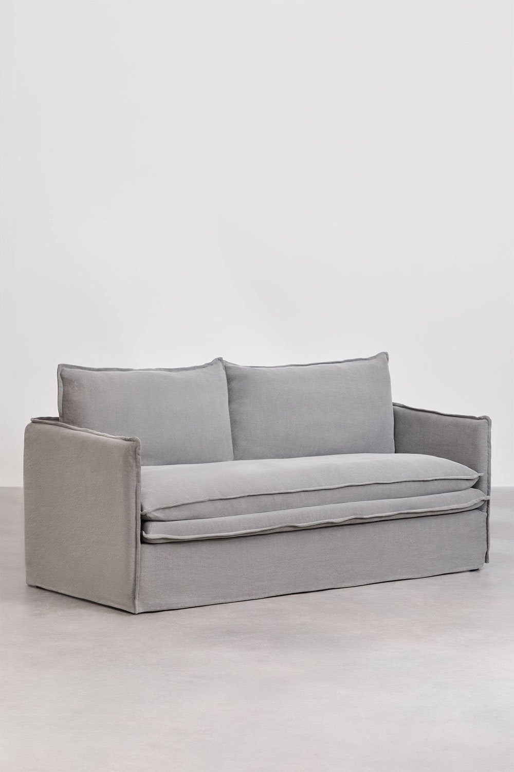 Conjunto de sala de estar com sofá de 2 lugares e sofás de 3 lugares em linho e algodão Grace, imagem de galeria 4