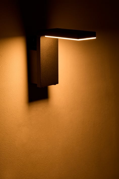 Arandela LED solar para exterior em alumínio Luxore