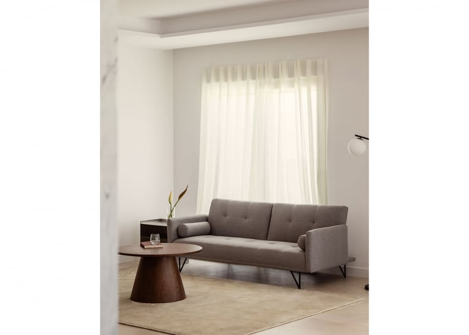 Sofá reclinável de 3 lugares em tecido Jehrd - Tecido Cinzento Escuro