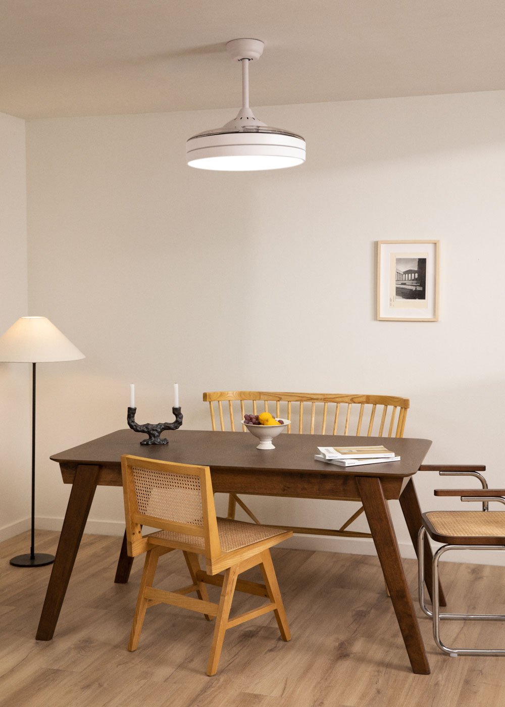 CREATE - WIND CLEAR - Ventilador de teto 40W silencioso Ø108cm lâminas retrácteis com luz LED 36W, imagem de galeria 2