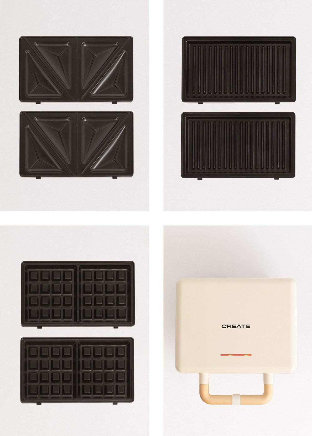 CREATE - STONE STUDIO - Sanduicheira grill e máquina de waffles com placas intercambiáveis, imagem de galeria 7