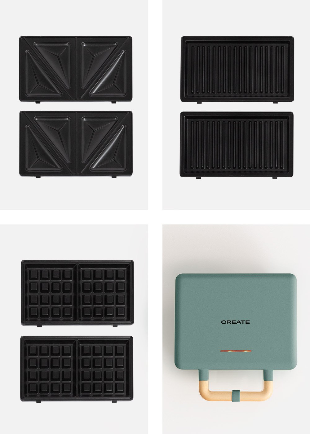 CREATE - STONE STUDIO - Sanduicheira grill e máquina de waffles com placas intercambiáveis, imagem de galeria 7