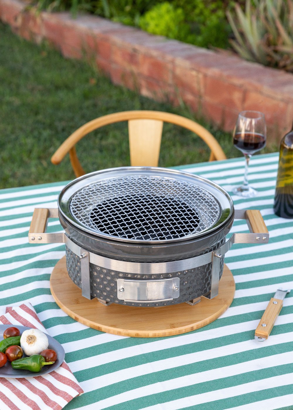 CREATE - BBQ KAMADO HIBACHI - Churrasqueira redonda com grill e chapa, imagem de galeria 3215079