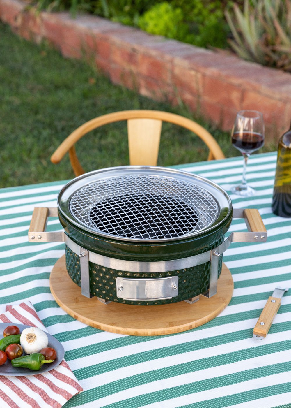 CREATE - BBQ KAMADO HIBACHI - Churrasqueira redonda com grill e chapa, imagem de galeria 2