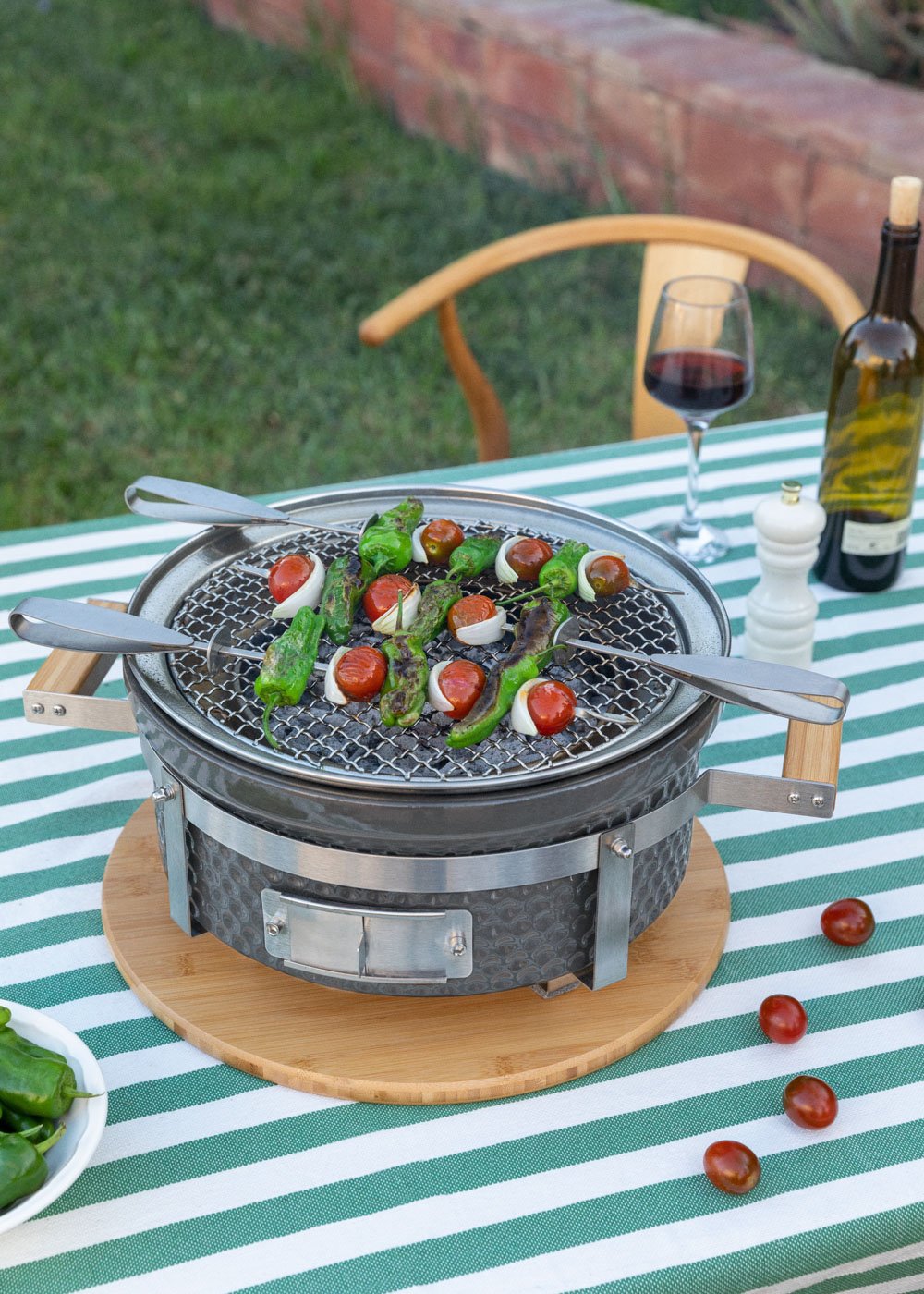 CREATE - BBQ KAMADO HIBACHI - Churrasqueira redonda com grill e chapa, imagem de galeria 3215115