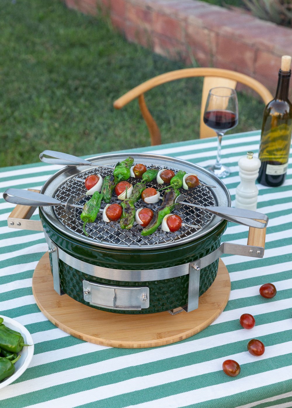 CREATE - BBQ KAMADO HIBACHI - Churrasqueira redonda com grill e chapa, imagem de galeria 1