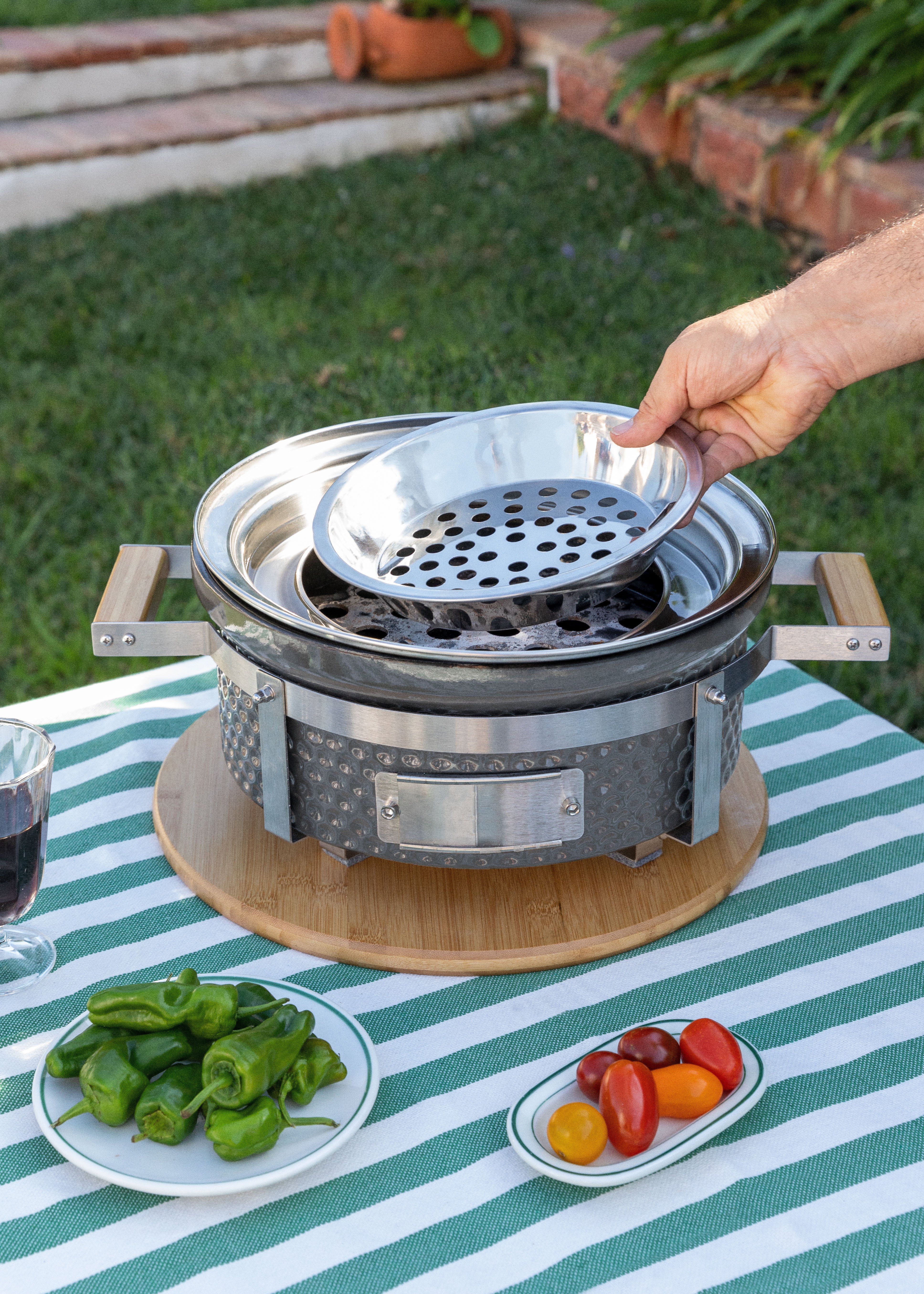 CREATE - BBQ KAMADO HIBACHI - Churrasqueira redonda com grill e chapa, imagem de galeria 3215133