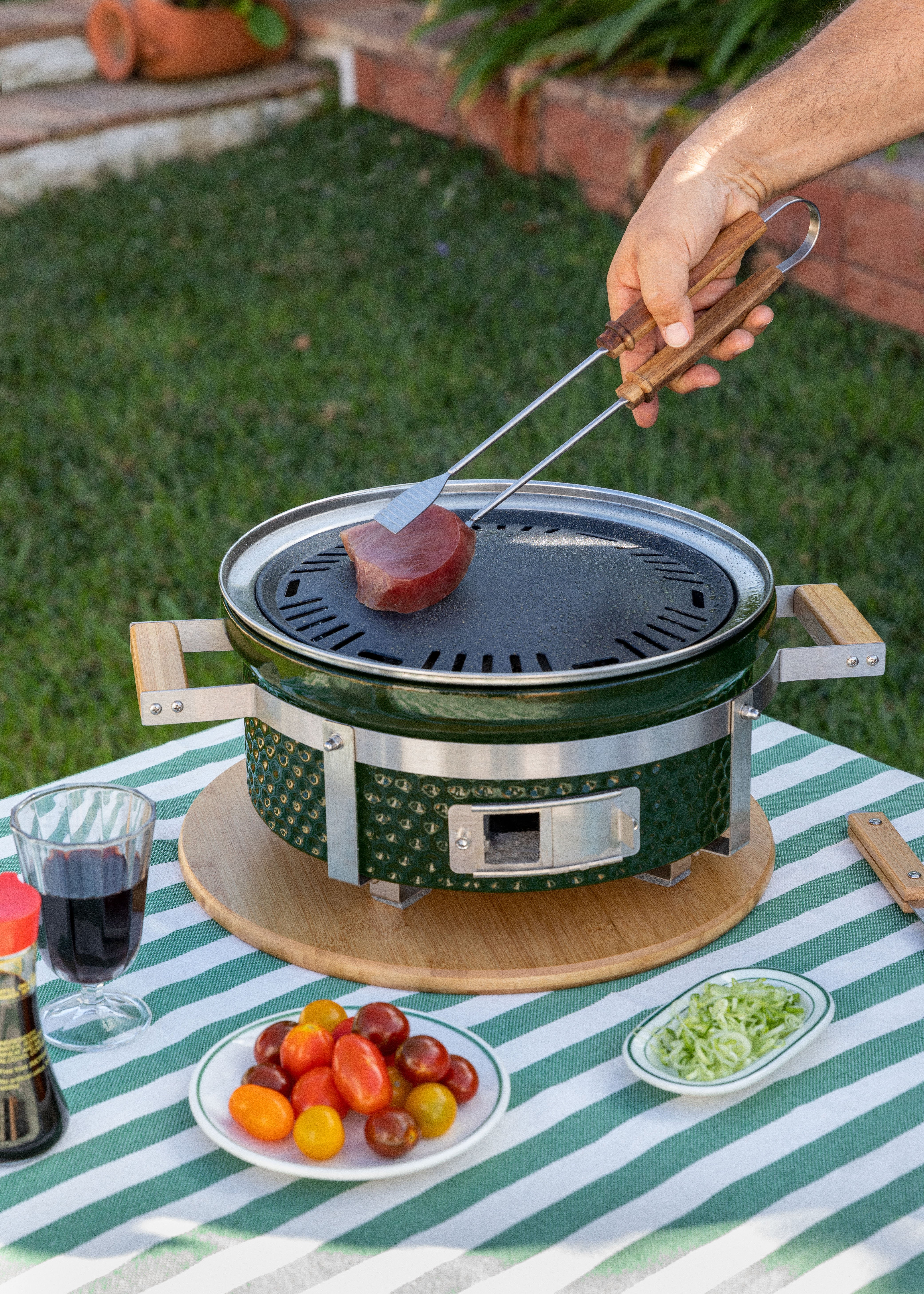 CREATE - BBQ KAMADO HIBACHI - Churrasqueira redonda com grill e chapa, imagem de galeria 3215196