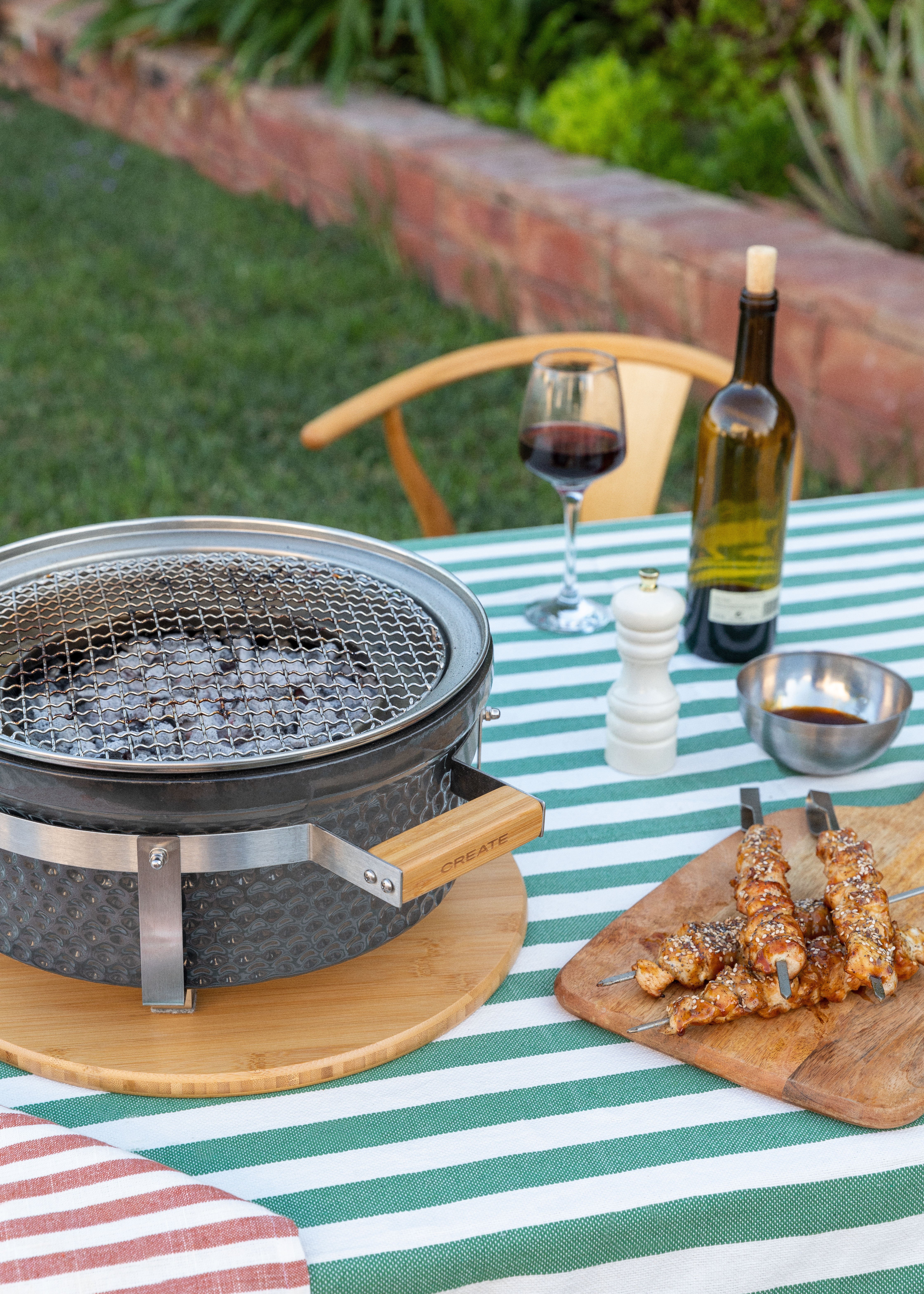 CREATE - BBQ KAMADO HIBACHI - Churrasqueira redonda com grill e chapa, imagem de galeria 3215205