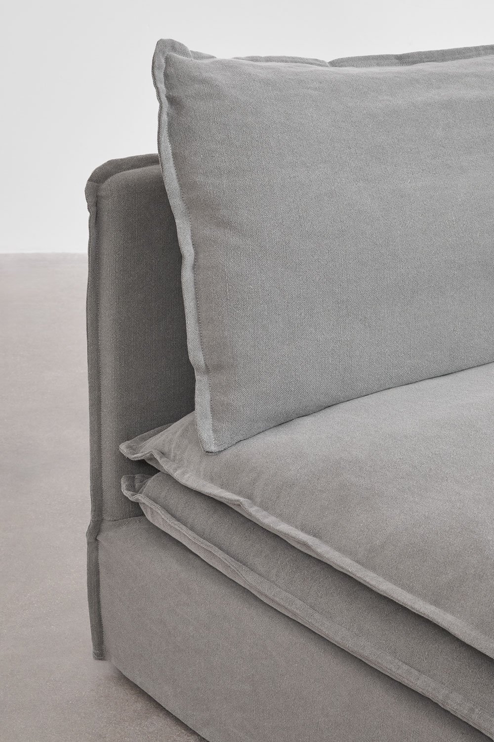 Sofá chaise longue modular Grace de 3 peças em linho e algodão, imagem de galeria 2