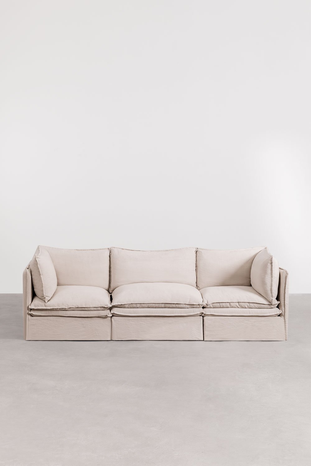 Sofá modular de 3 peças em linho e algodão Grace, imagem de galeria 3