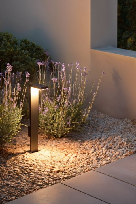 Baliza solar LED para exterior en aluminio Luxore