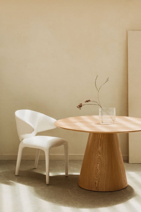 Mesa de jantar redonda de madeira (Ø120 cm) Aura