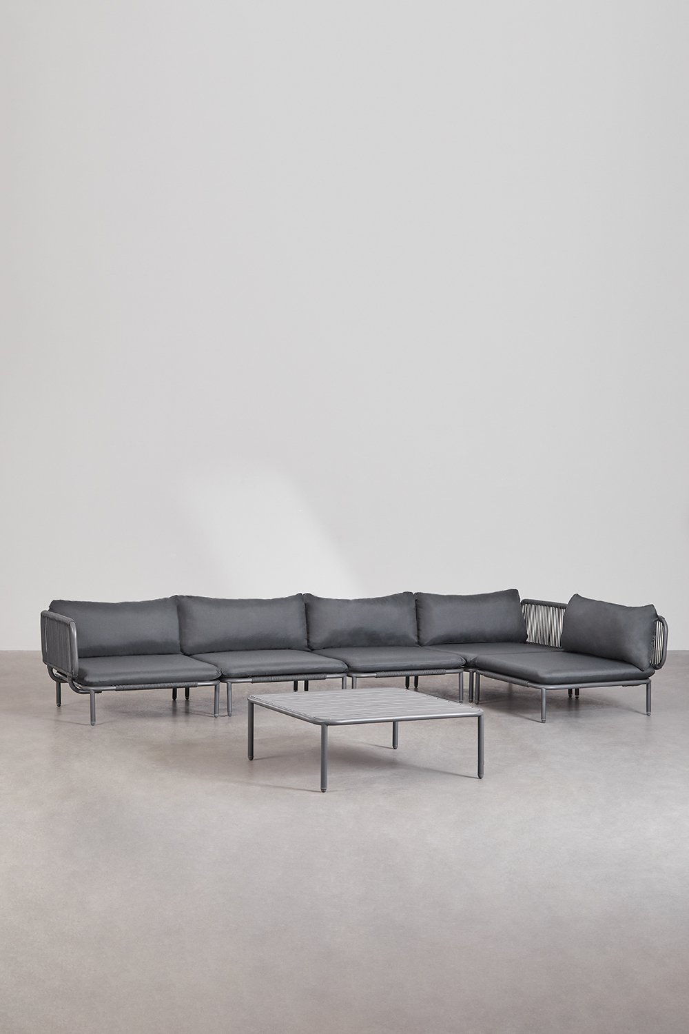 Sofá de jardim modular de canto de 5 peças e mesa de centro Roubly , imagem de galeria 1