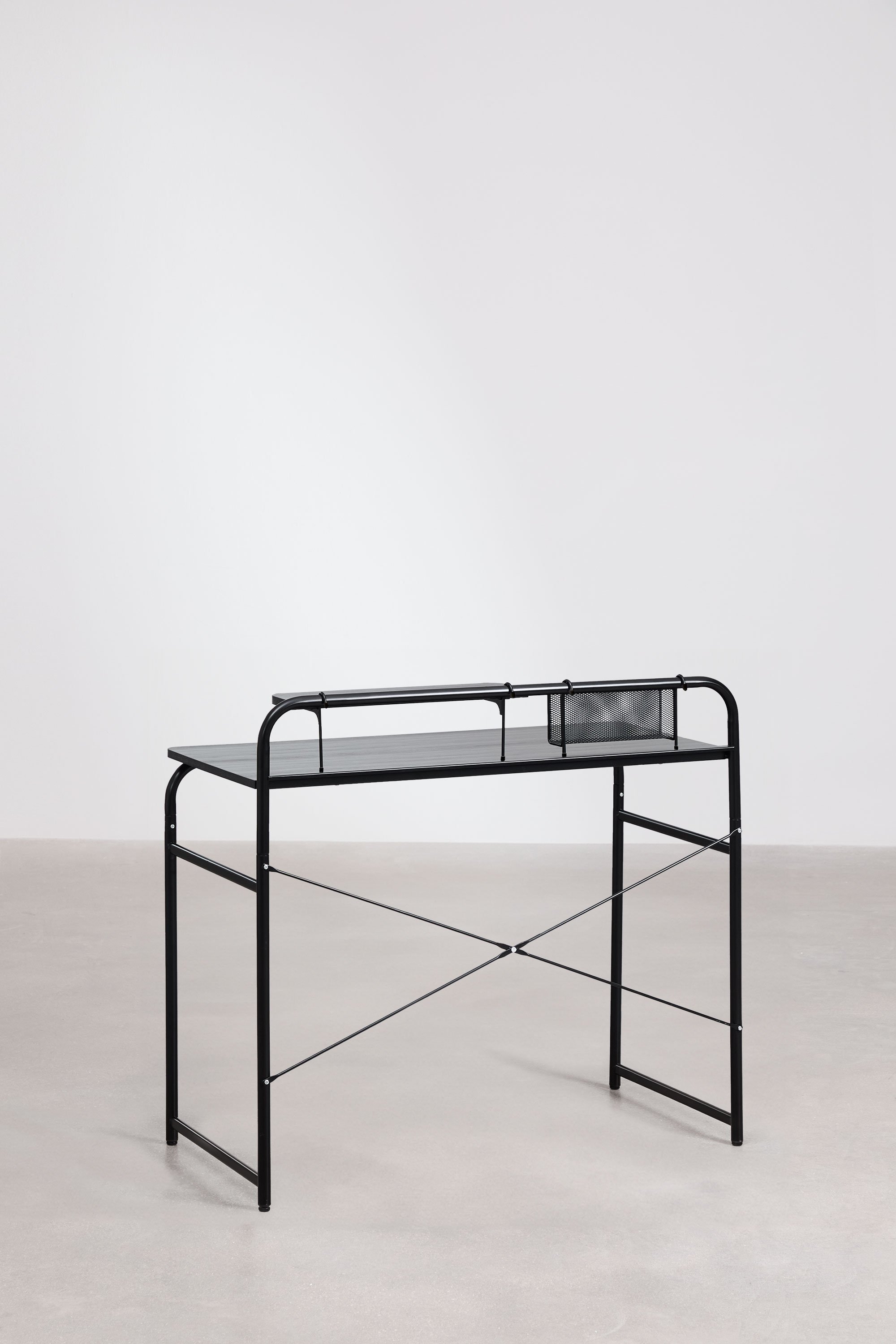 Escrivaninha 100x45 cm em aço e madeira Sibila, imagem de galeria 5