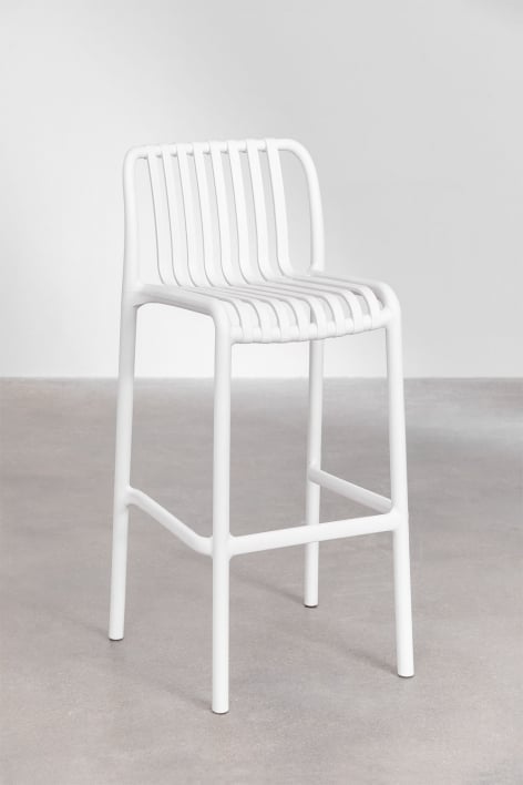 Pack de 2 bancos altos 75 cm empilháveis em polipropileno branco gardenia Wendell - Gardénia Branco