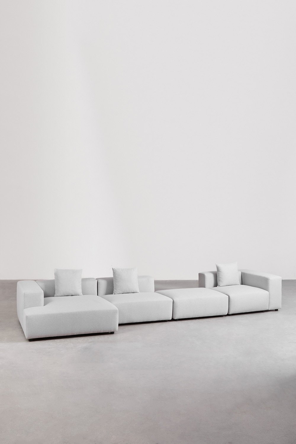 Sofá modular chaise longue esquerdo de 3 peças com braço alto e puff ↔︎480 cm Bruna, imagem de galeria 3