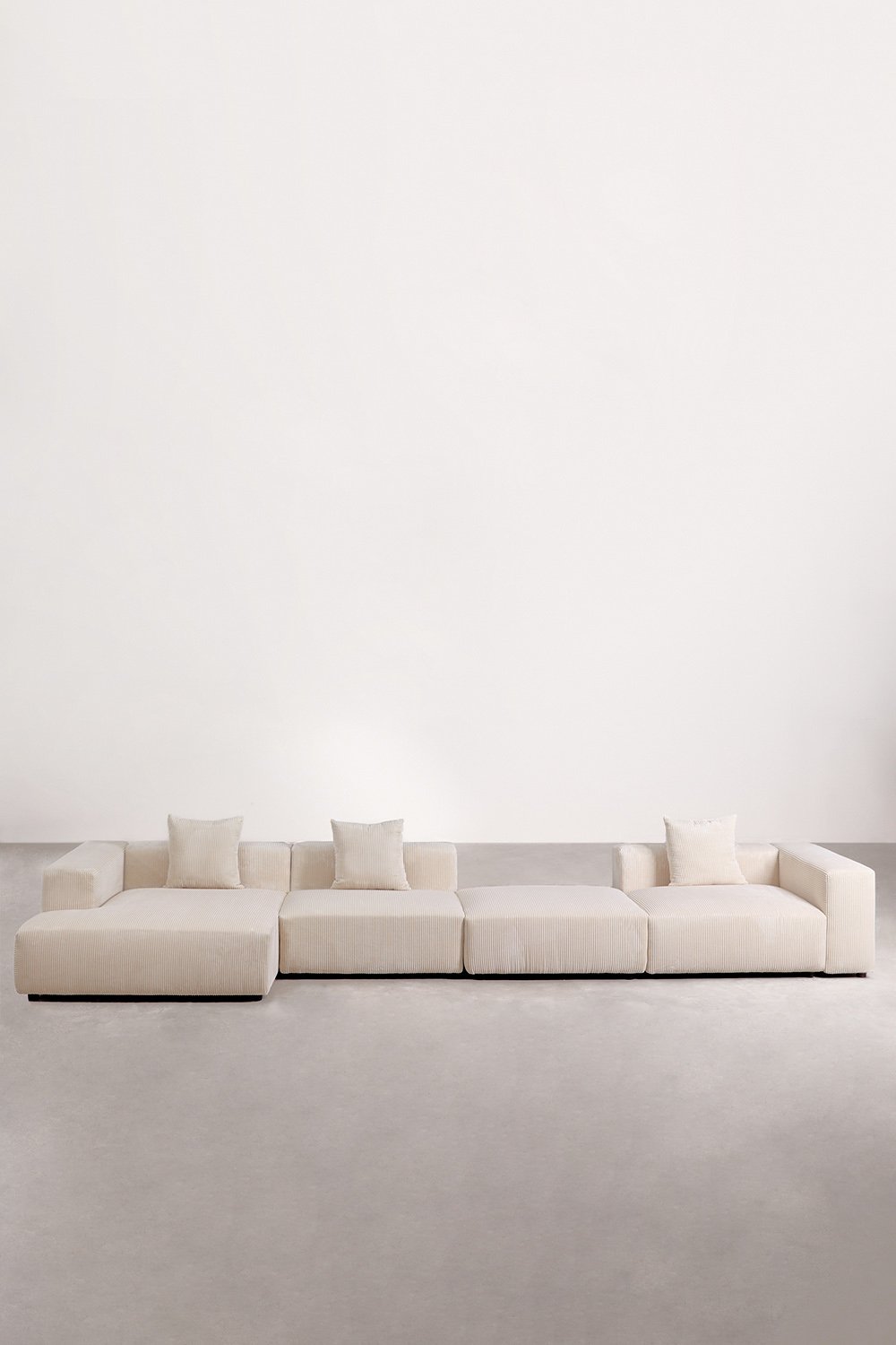 Sofá modular chaise longue esquerdo de 3 peças com braço alto e puff ↔︎480 cm Bruna, imagem de galeria 3