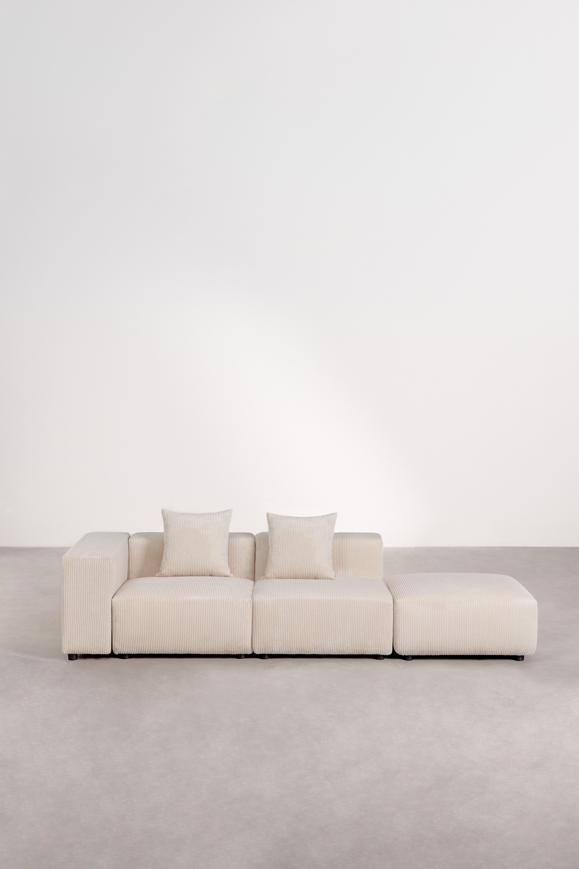 Sofá modular de canto esquerdo de 2 peças com braço alto e puff ↔︎285 cm Bruna, imagem de galeria 3