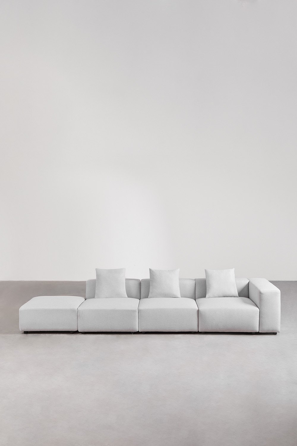 Sofá modular de canto direito de 3 peças com braço alto e puff ↔︎370 cm Bruna, imagem de galeria 4