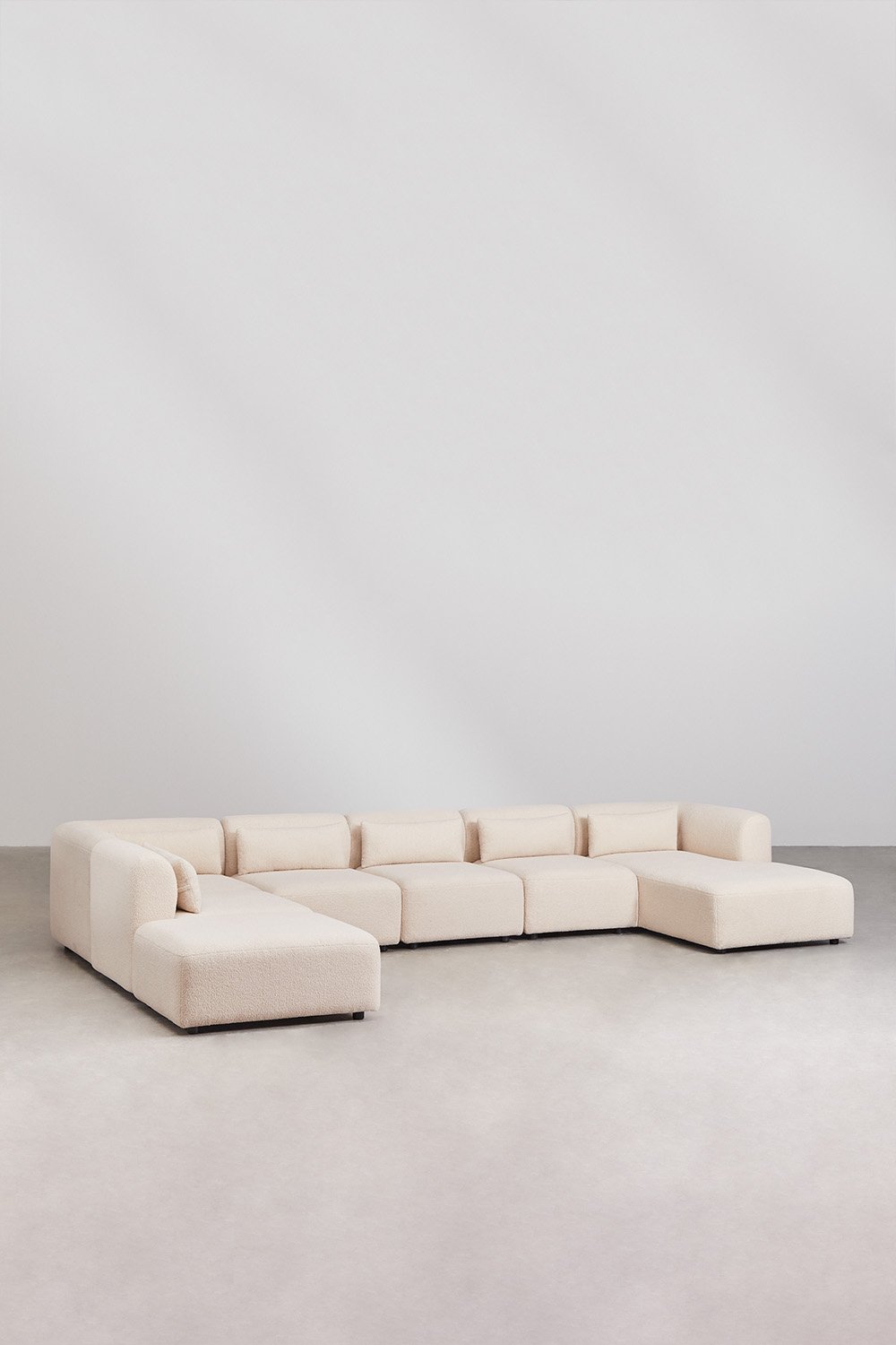 Sofá modular chaise longue direito de 6 peças com puff Fogler, imagem de galeria 3