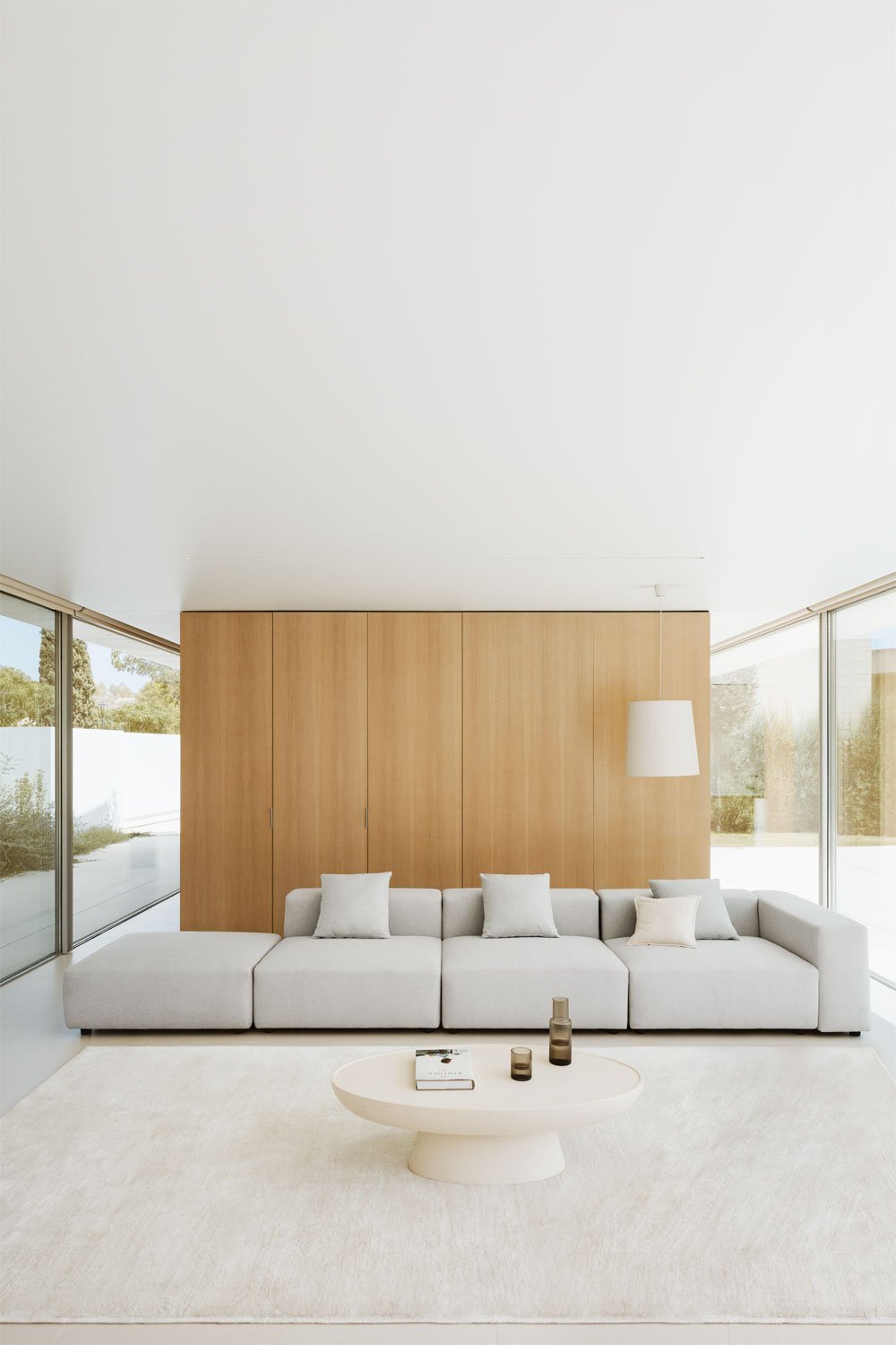 Sofá modular de canto direito de 3 peças com braço alto e puff ↔︎450 cm Bruna, imagem de galeria 12