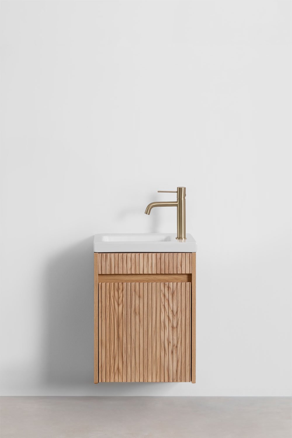 Conjunto de móvel de casa de banho madeira com lavatório integrado Narek, imagem de galeria 2