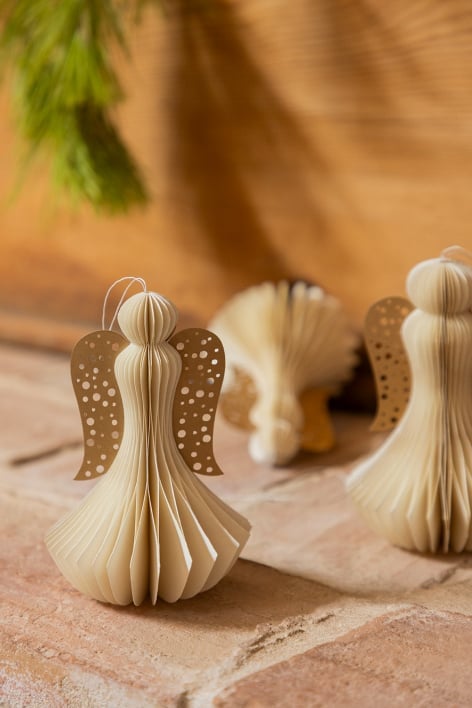 Pack de 3 enfeites de Natal em papel Ceriba