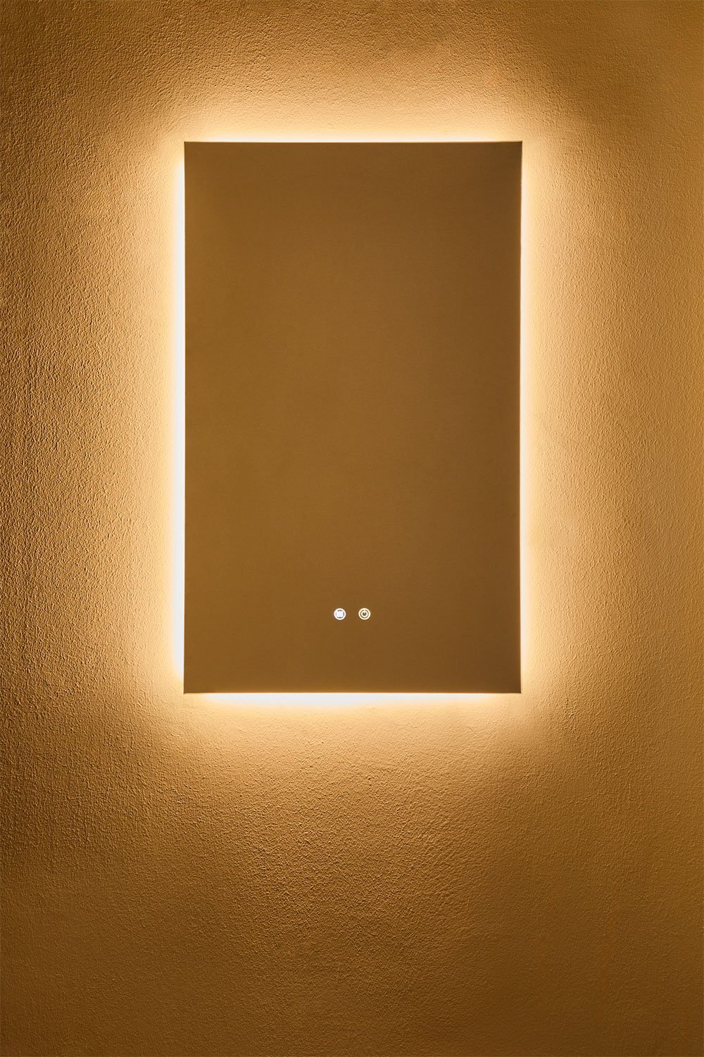 Espelho de parede retangular 55x90 cm para casa de banho com luz LED e antivapor Riben, imagem de galeria 3