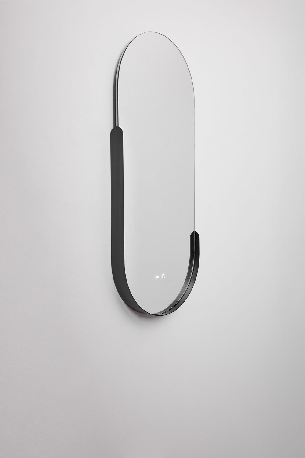 Espelho de parede oval 45x105 cm para casa de banho com luz LED e antivapor Vacson, imagem de galeria 6