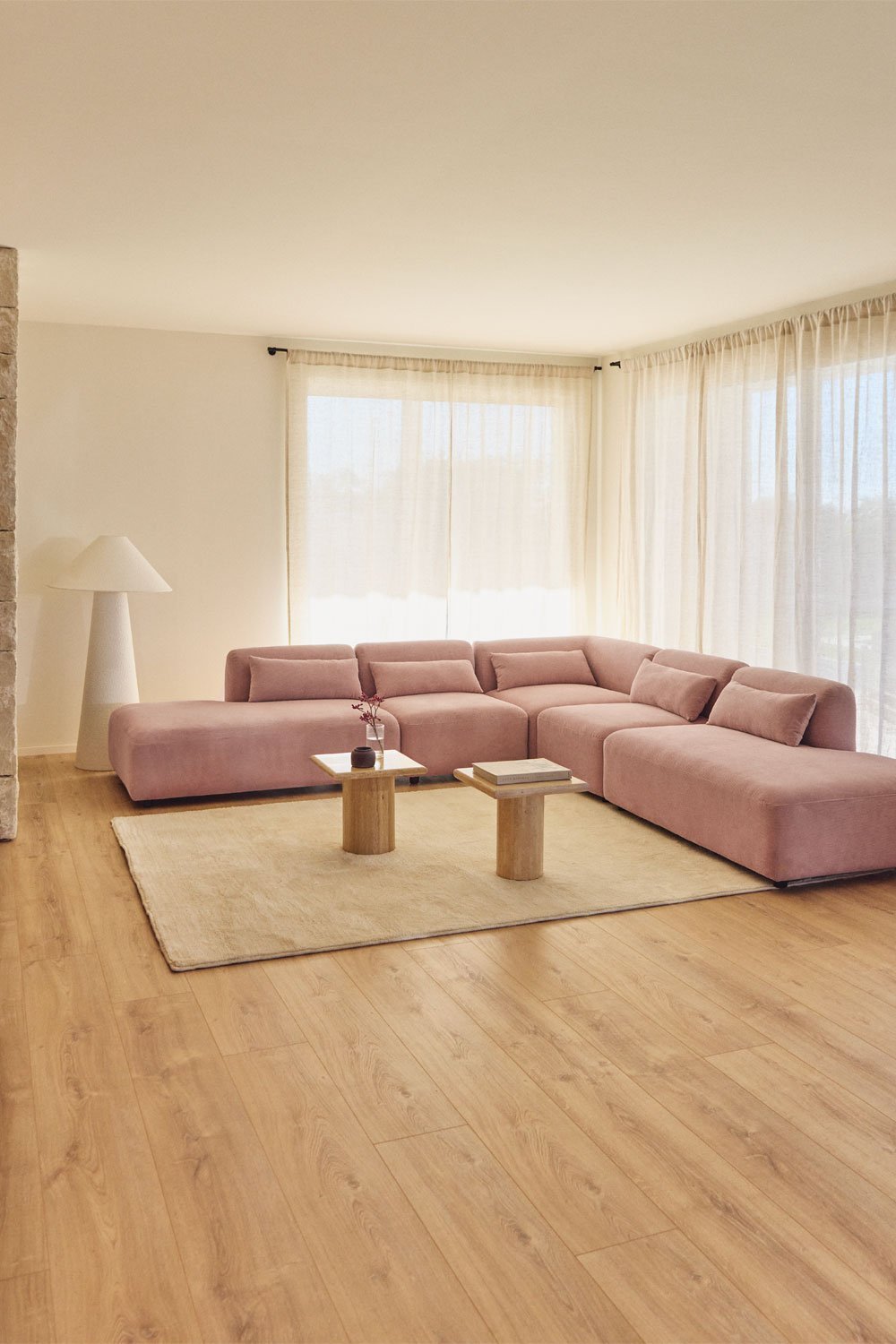 Sofá modular de canto Fogler de 5 peças com espreguiçadeira dupla, imagem de galeria 1