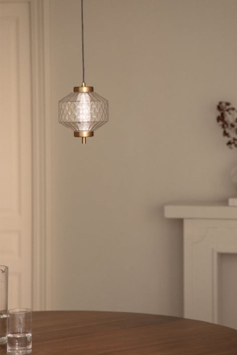 Candeeiro de teto LED em ferro e com 1 bola de vidro Necsar