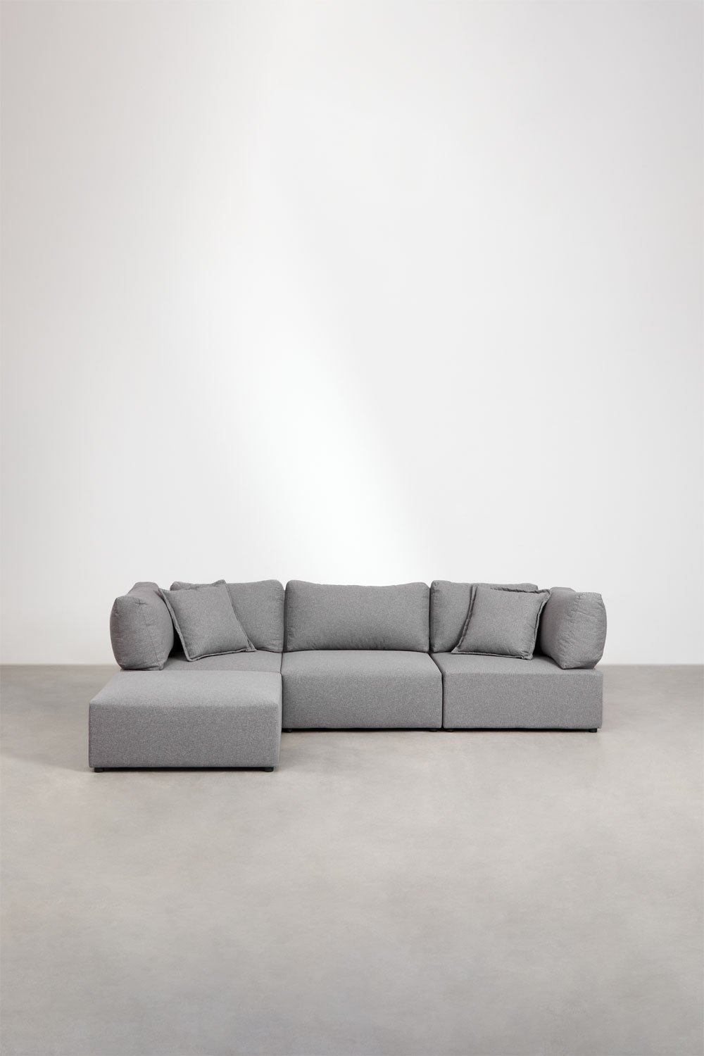 Sofá modular de 3 peças com 2 poltronas de canto e puff Kata, imagem de galeria 3