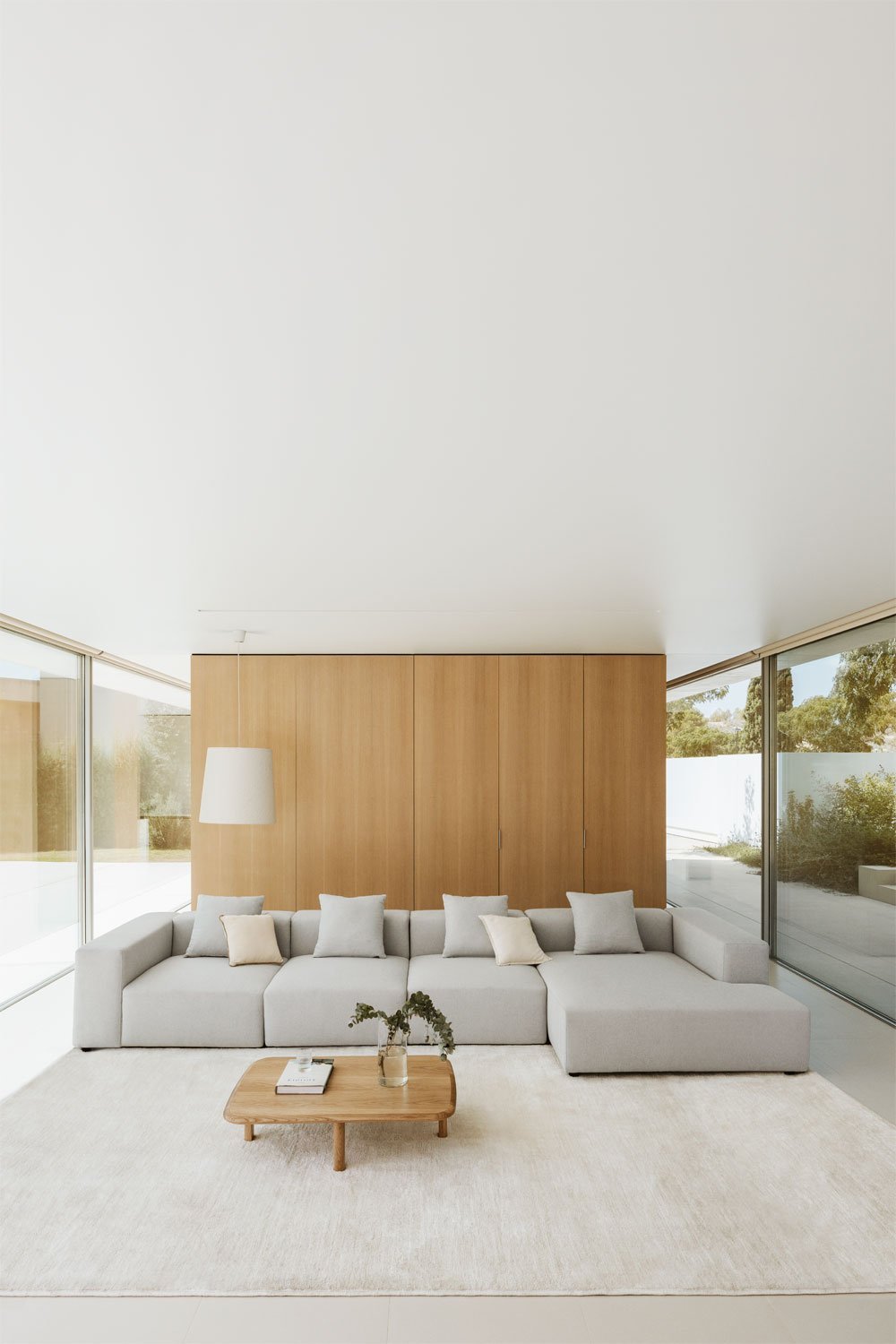 Sofá modular chaise longue direito de 4 peças ↔︎420 cm com apoio de braço alto Bruna , imagem de galeria 12