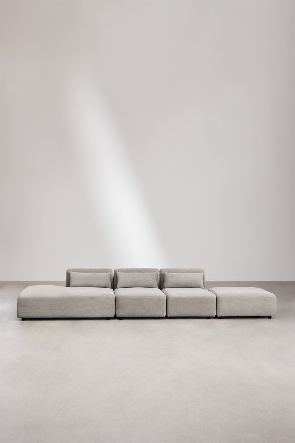 Sofá modular de 3 peças com chaise longue esquerda e pufe Fogler, imagem de galeria 4