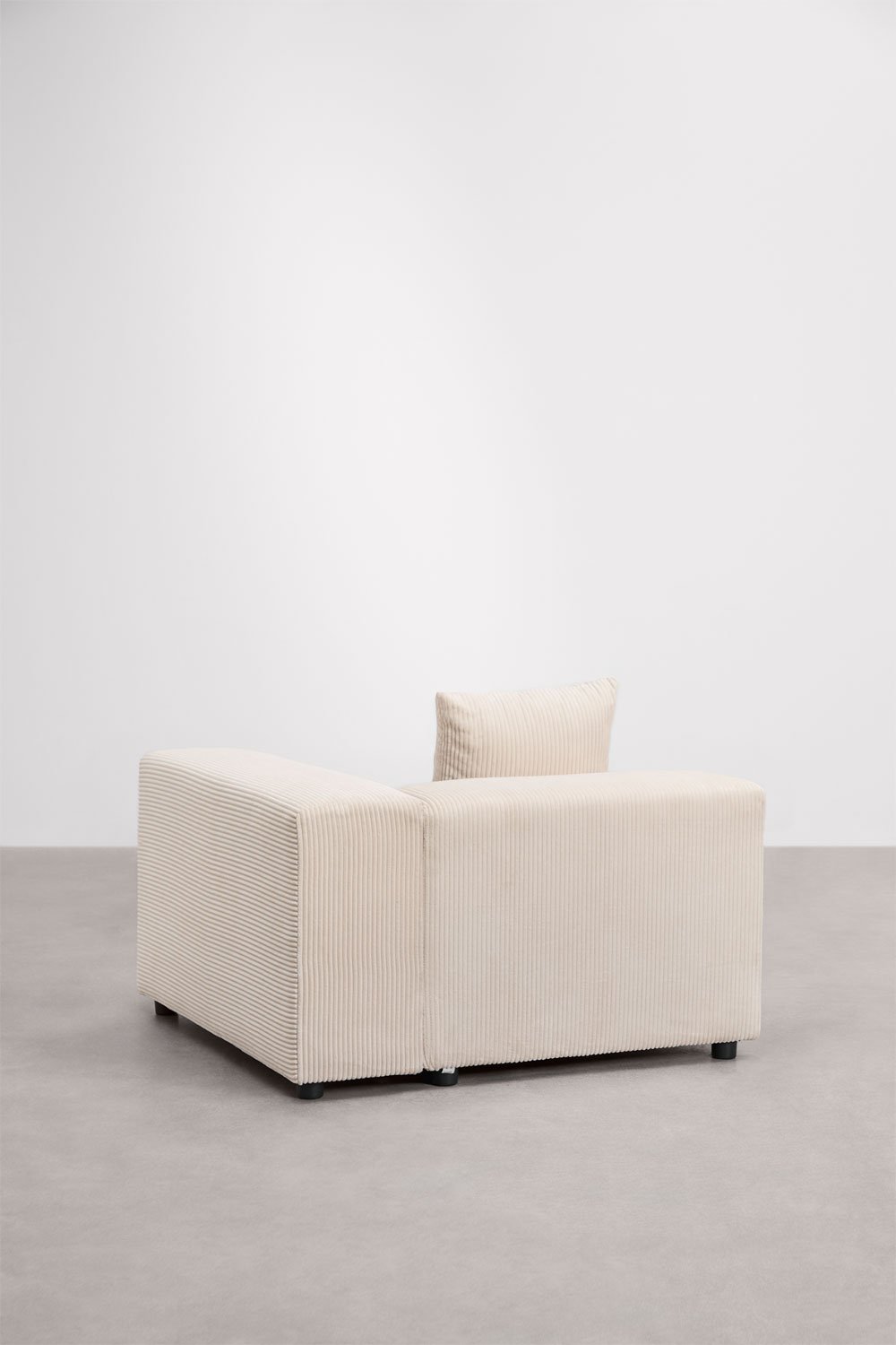 Módulo de canto direito 115x113 cm com apoio de braço alto e almofada para sofá modular Bruna, imagem de galeria 4