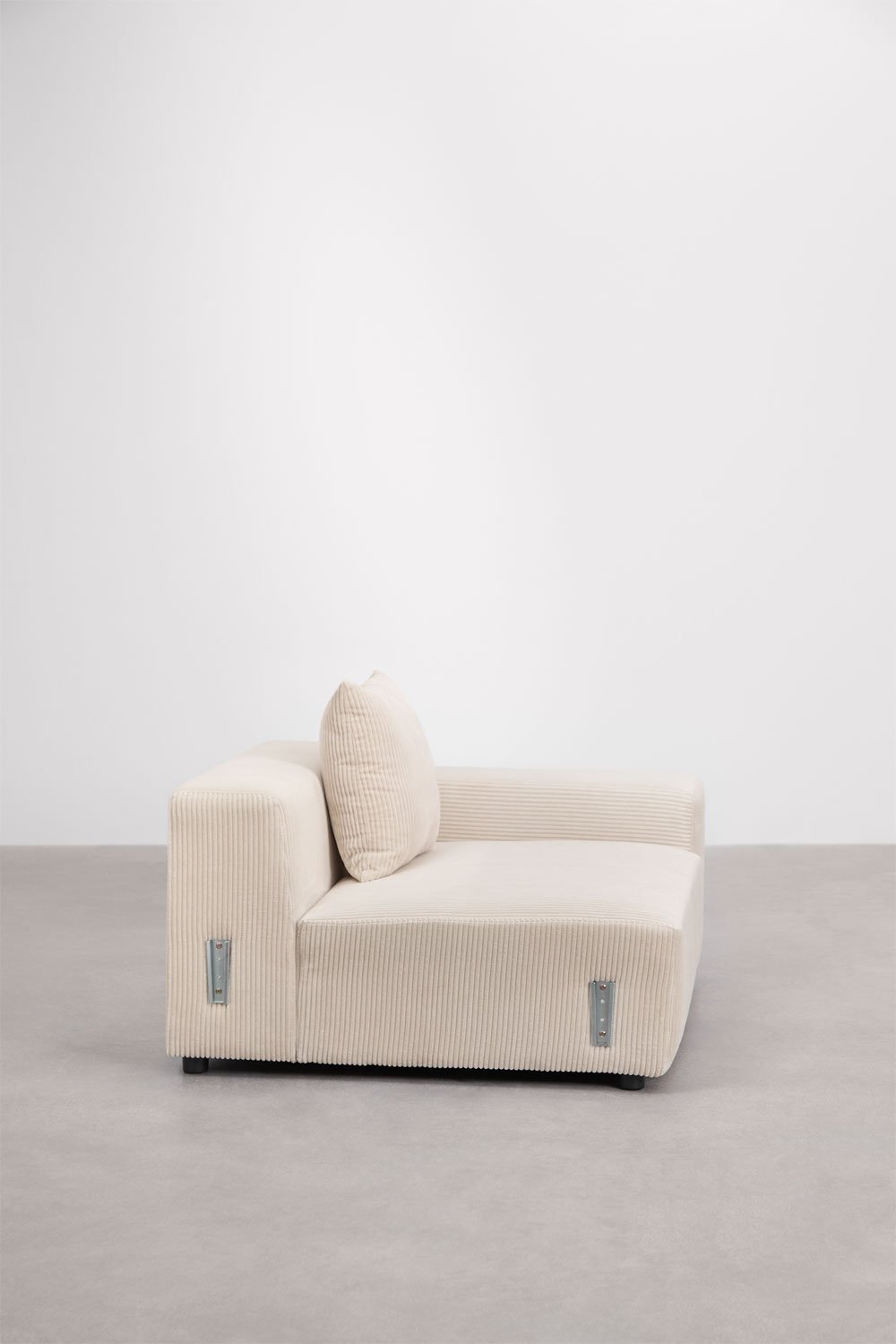 Módulo de canto direito 135x113 cm com apoio de braço baixo e almofada para sofá modular Bruna, imagem de galeria 3