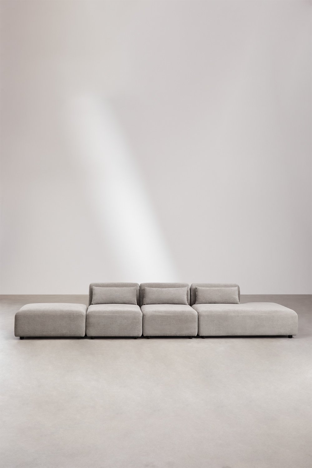 Sofá modular de 3 peças com chaise longue direita e pufe Fogler, imagem de galeria 3