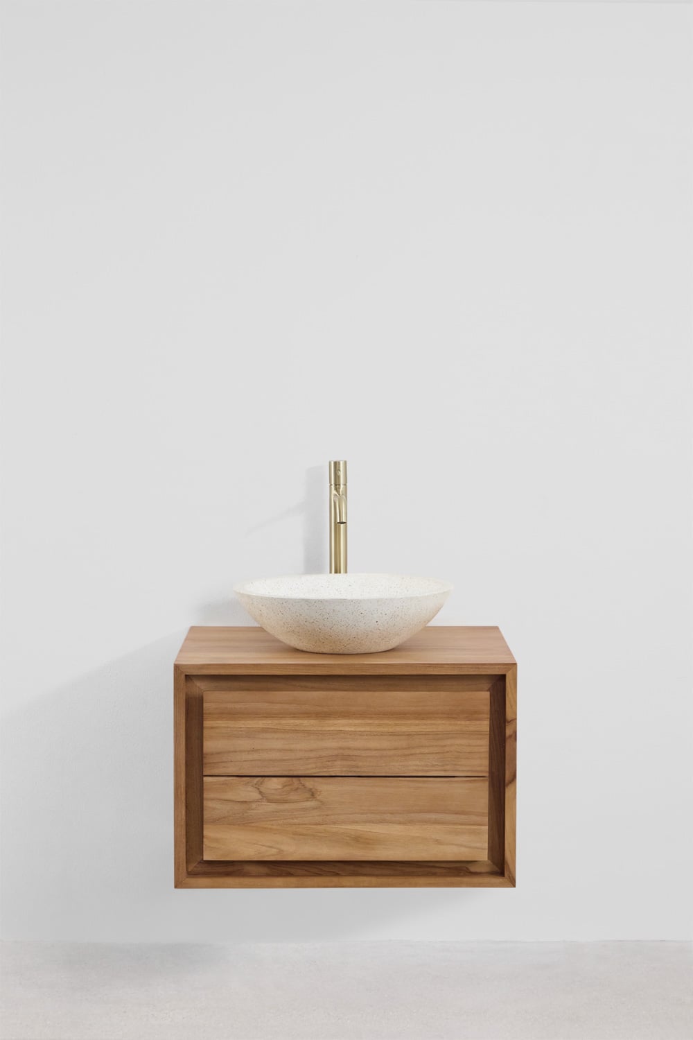 Conjunto de móvel de casa de banho suspenso em madeira de teca Jabari, imagem de galeria 2