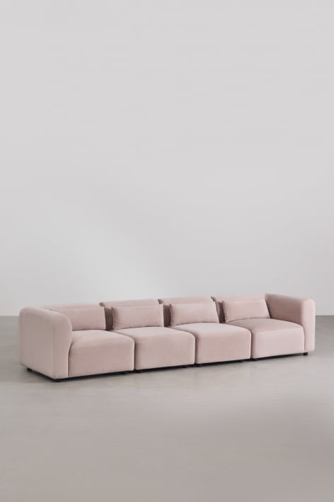 Sofá modular Fogler de 4 peças - Bombazina Rosé