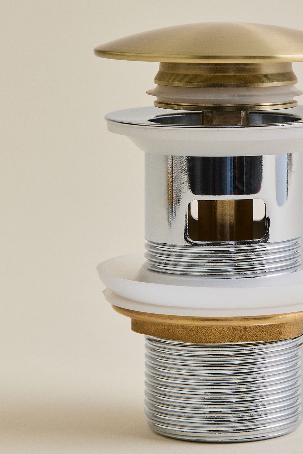 Válvula de drenagem de pia de aço inoxidável e latão Orveta Click-Clack, imagem de galeria 3