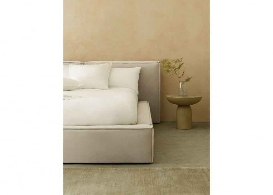 Cama com estrado elevatório estofada Lunari