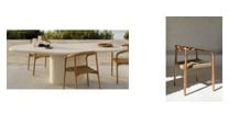 Set de mesa ovalada 230x130 cm en cemento Vaduz y 8 sillas de comedor en madera de acacia Mallory, imagem de galeria 1