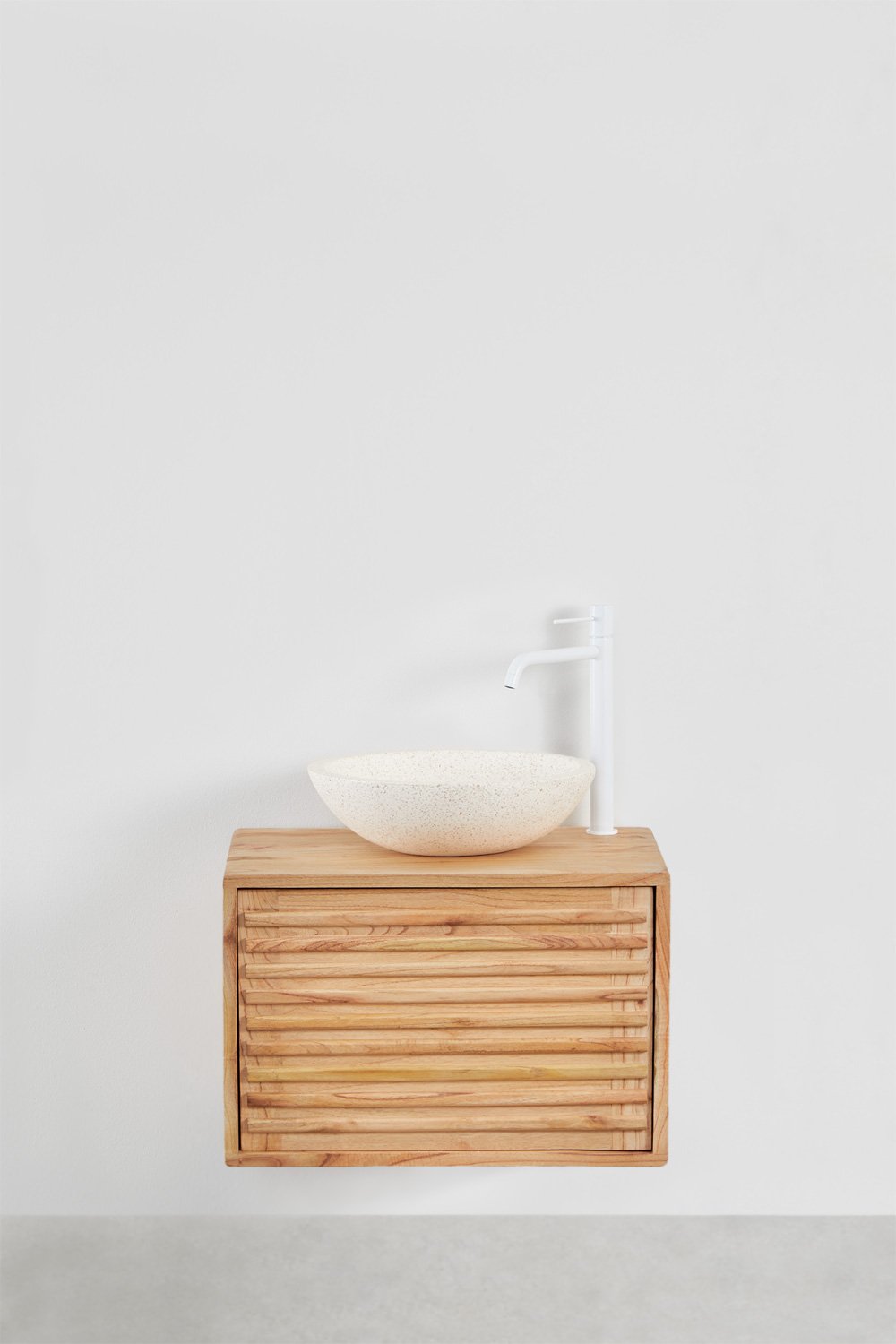Conjunto de móvel de casa de banho suspenso 60x45 cm em madeira Deleyna, imagem de galeria 2