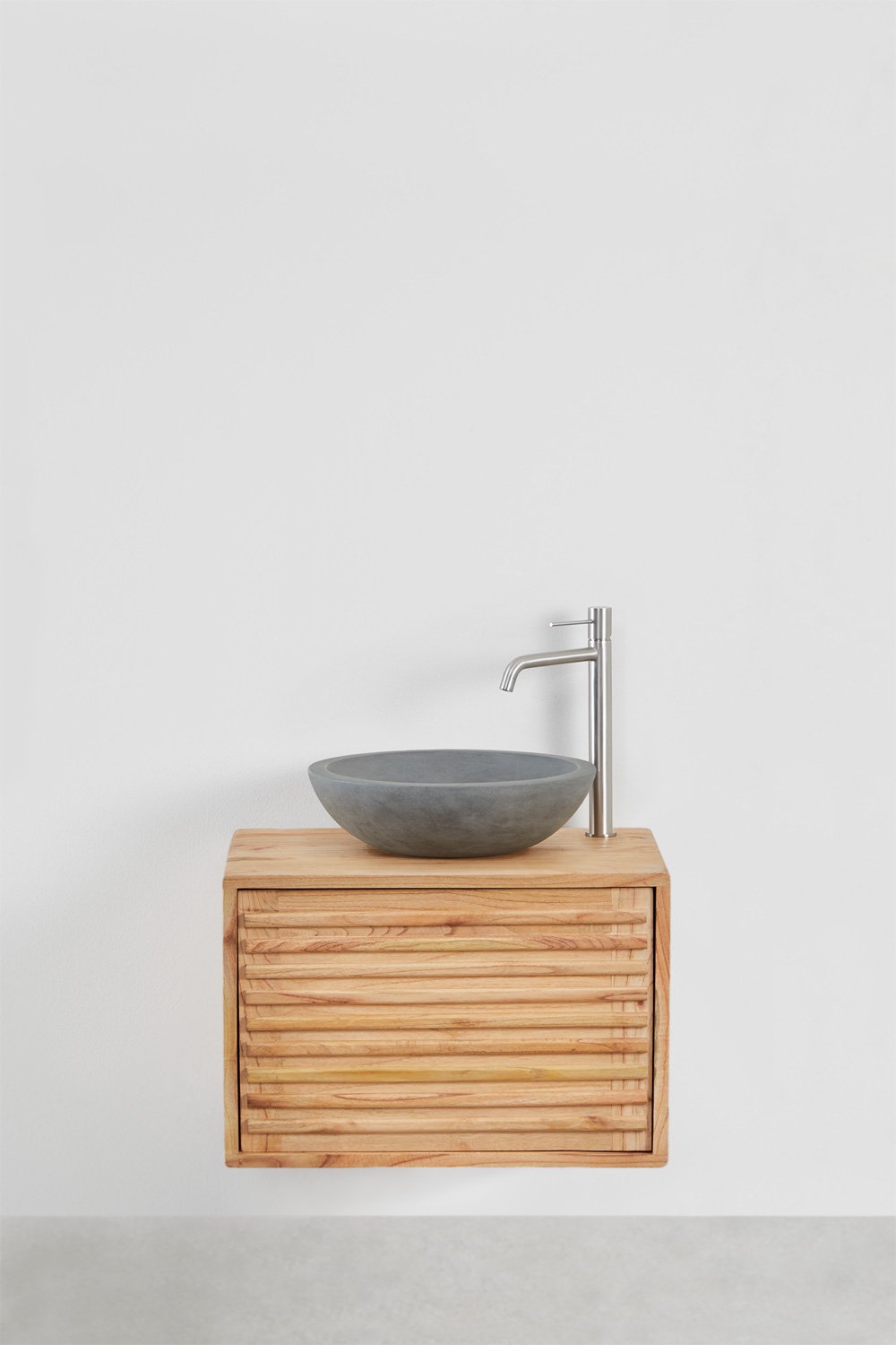 Conjunto de móvel de casa de banho suspenso 60x45 cm em madeira Deleyna, imagem de galeria 2