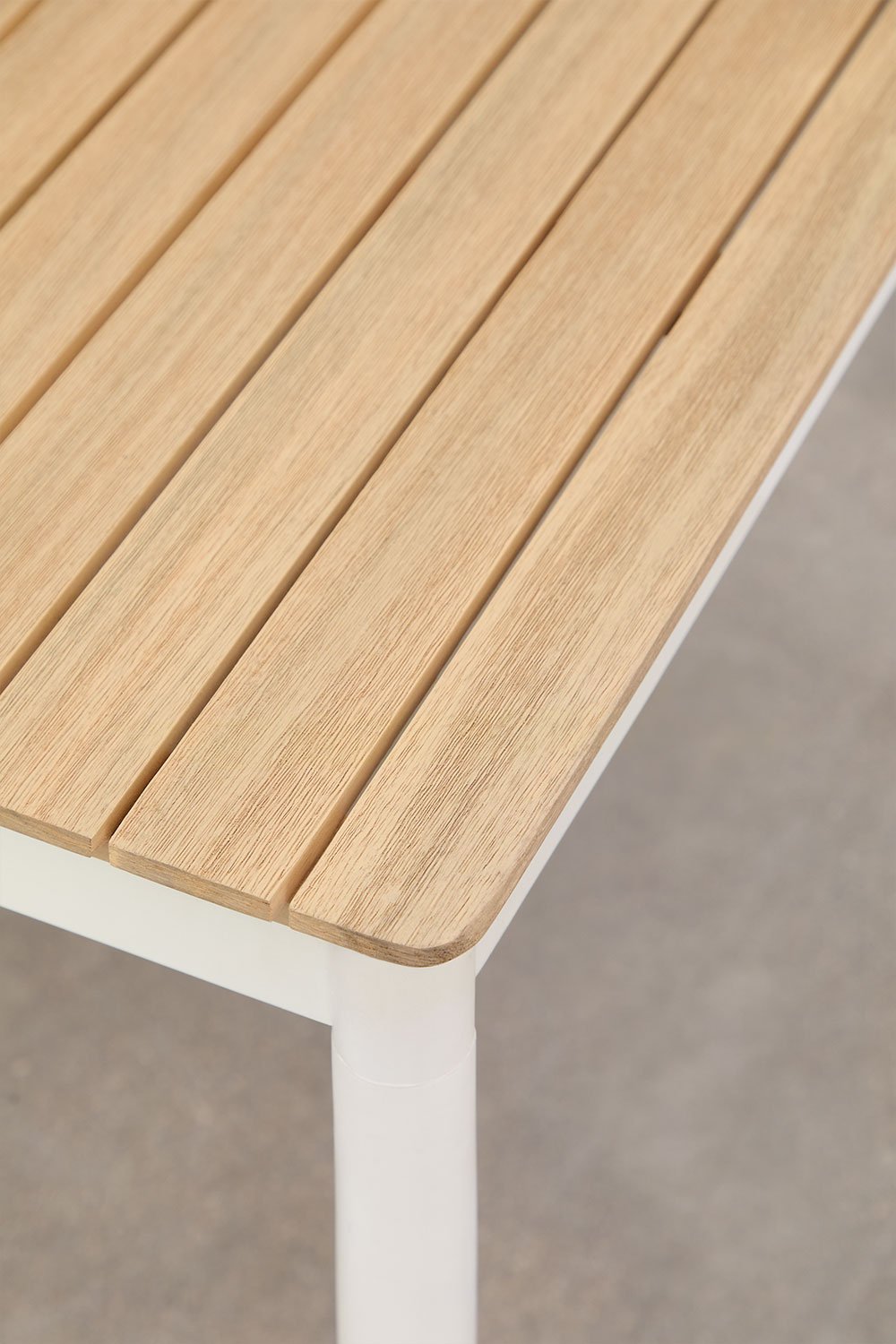 Mesa de jardim retangular 160x90 cm em aço e madeira de acácia Artus, imagem de galeria 6