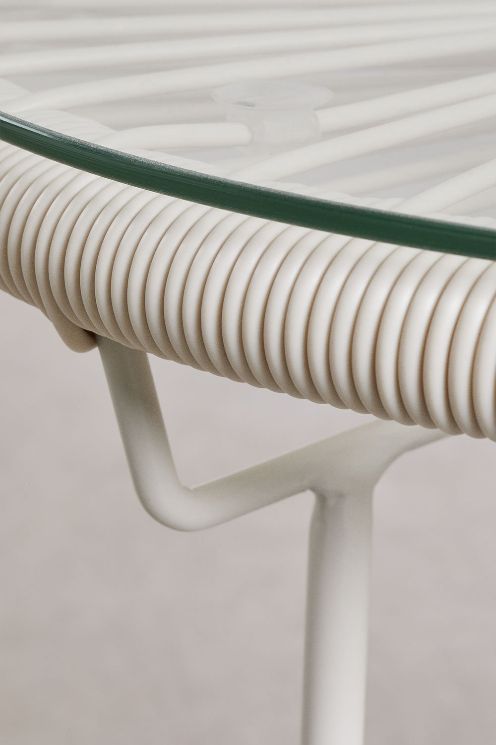 Mesa lateral redonda de jardim Ø45 cm em aço e vime sintético Acapulco, imagem de galeria 5