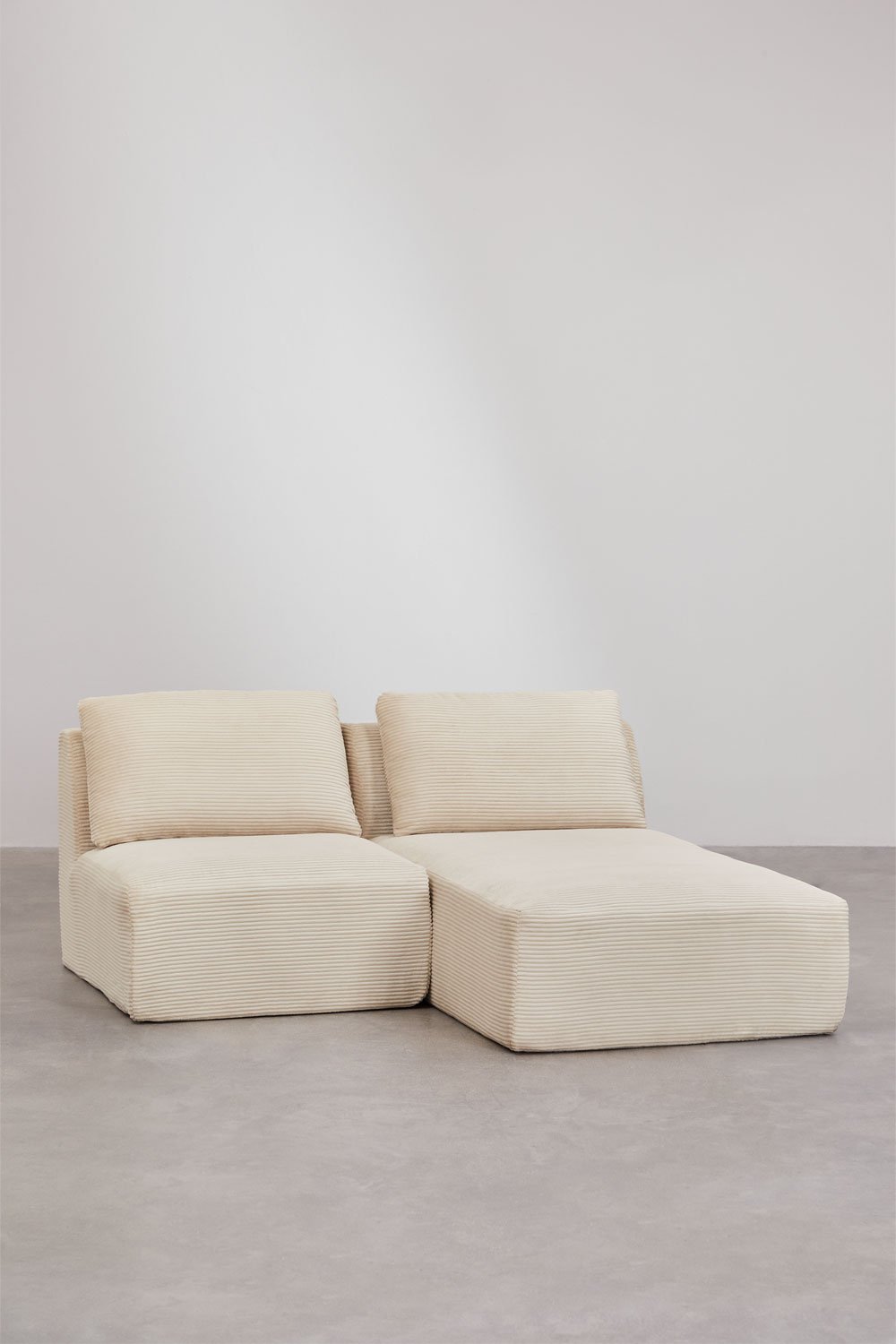 Sofá modular chaise longue direito de 2 peças em veludo embalado a vácuo Temple, imagem de galeria 4